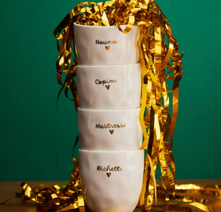 Tasse avec coeur doré - Le petit Souk