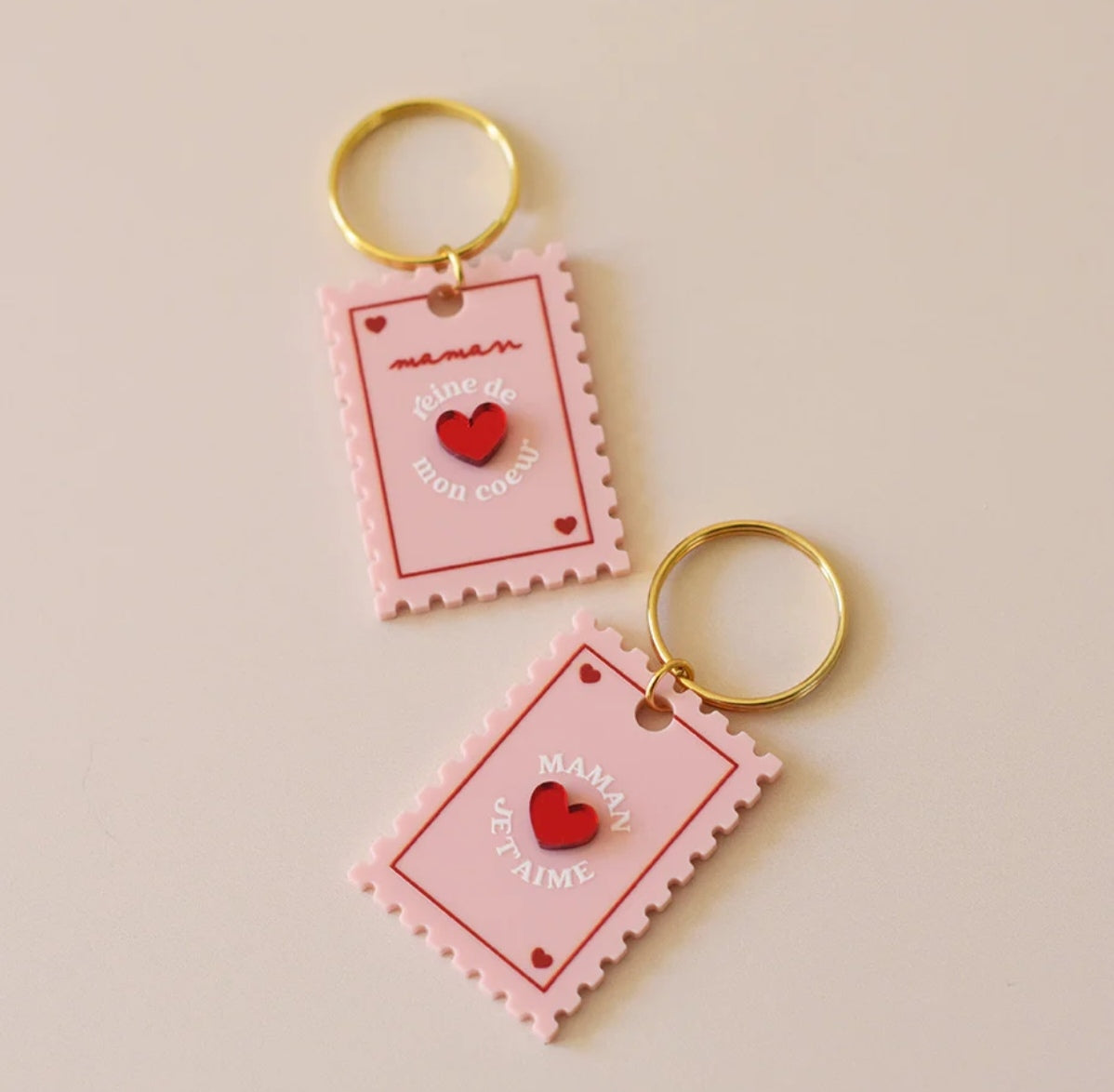 Porte clé timbre Les Mignonneries